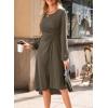 imageHappy Sailed Womens Long Sleeve Ruched Waist Flowy A Line High Low Midi Cocktail Party DressLight Brown