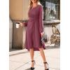 imageHappy Sailed Womens Long Sleeve Ruched Waist Flowy A Line High Low Midi Cocktail Party DressPink