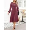 imageHappy Sailed Womens Long Sleeve Ruched Waist Flowy A Line High Low Midi Cocktail Party DressPink