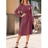 imageHappy Sailed Womens Long Sleeve Ruched Waist Flowy A Line High Low Midi Cocktail Party DressPink