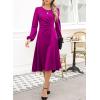 imageHappy Sailed Womens Long Sleeve Ruched Waist Flowy A Line High Low Midi Cocktail Party DressPurple Rose