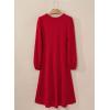 imageHappy Sailed Womens Long Sleeve Ruched Waist Flowy A Line High Low Midi Cocktail Party DressRed
