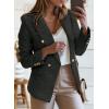 imageHappy Sailed Womens Tweed Blazers Casual Long Sleeve Double Breasted Open Front Blazer Jackets Work SuitsBlack