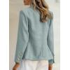 imageHappy Sailed Womens Tweed Blazers Casual Long Sleeve Double Breasted Open Front Blazer Jackets Work SuitsBlue