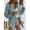 imageHappy Sailed Womens Tweed Blazers Casual Long Sleeve Double Breasted Open Front Blazer Jackets Work SuitsBlue