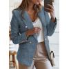 imageHappy Sailed Womens Tweed Blazers Casual Long Sleeve Double Breasted Open Front Blazer Jackets Work SuitsDark Blue