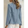 imageHappy Sailed Womens Tweed Blazers Casual Long Sleeve Double Breasted Open Front Blazer Jackets Work SuitsDark Blue