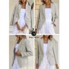 imageHappy Sailed Womens Tweed Blazers Casual Long Sleeve Double Breasted Open Front Blazer Jackets Work SuitsGray