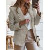 imageHappy Sailed Womens Tweed Blazers Casual Long Sleeve Double Breasted Open Front Blazer Jackets Work SuitsGray