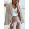 imageHappy Sailed Womens Tweed Blazers Casual Long Sleeve Double Breasted Open Front Blazer Jackets Work SuitsGray