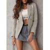 imageHappy Sailed Womens Tweed Blazers Casual Long Sleeve Double Breasted Open Front Blazer Jackets Work SuitsGray
