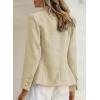 imageHappy Sailed Womens Tweed Blazers Casual Long Sleeve Double Breasted Open Front Blazer Jackets Work SuitsKhaki