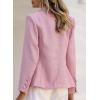 imageHappy Sailed Womens Tweed Blazers Casual Long Sleeve Double Breasted Open Front Blazer Jackets Work SuitsPink