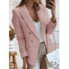 imageHappy Sailed Womens Tweed Blazers Casual Long Sleeve Double Breasted Open Front Blazer Jackets Work SuitsPink
