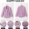 imageHappy Sailed Womens Tweed Blazers Casual Long Sleeve Double Breasted Open Front Blazer Jackets Work SuitsPurple