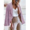imageHappy Sailed Womens Tweed Blazers Casual Long Sleeve Double Breasted Open Front Blazer Jackets Work SuitsPurple