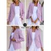 imageHappy Sailed Womens Tweed Blazers Casual Long Sleeve Double Breasted Open Front Blazer Jackets Work SuitsPurple