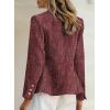 imageHappy Sailed Womens Tweed Blazers Casual Long Sleeve Double Breasted Open Front Blazer Jackets Work SuitsRed