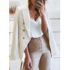imageHappy Sailed Womens Tweed Blazers Casual Long Sleeve Double Breasted Open Front Blazer Jackets Work SuitsWhite