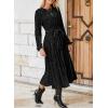 imageHappy Sailed Womens Velvet Dress Fashion Spring Lantern Sleeve High Waist ALine Long Formal Party DressesBlack