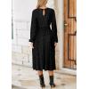 imageHappy Sailed Womens Velvet Dress Fashion Spring Lantern Sleeve High Waist ALine Long Formal Party DressesBlack