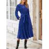 imageHappy Sailed Womens Velvet Dress Fashion Spring Lantern Sleeve High Waist ALine Long Formal Party DressesBlue