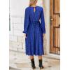imageHappy Sailed Womens Velvet Dress Fashion Spring Lantern Sleeve High Waist ALine Long Formal Party DressesBlue