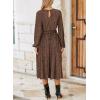 imageHappy Sailed Womens Velvet Dress Fashion Spring Lantern Sleeve High Waist ALine Long Formal Party DressesBrown Coffee