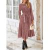 imageHappy Sailed Womens Velvet Dress Fashion Spring Lantern Sleeve High Waist ALine Long Formal Party DressesPink