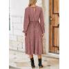 imageHappy Sailed Womens Velvet Dress Fashion Spring Lantern Sleeve High Waist ALine Long Formal Party DressesPink