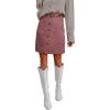 imageHappy Sailed Womens Corduroy Skirts Fall Winter High Waisted Button Down Aline Short Mini Skirt with PocketsPink