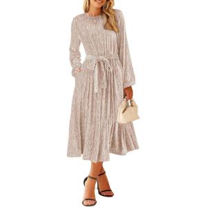 imageHappy Sailed Womens Velvet Dress Fashion Spring Lantern Sleeve High Waist ALine Long Formal Party DressesChampagne