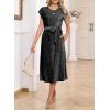 imageHappy Sailed Winter Fall Sleeveless Crewneck Velvet Cocktail Dress Party Midi Dresses with PocketsBlack