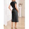 imageHappy Sailed Winter Fall Sleeveless Crewneck Velvet Cocktail Dress Party Midi Dresses with PocketsBlack