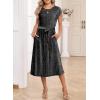imageHappy Sailed Winter Fall Sleeveless Crewneck Velvet Cocktail Dress Party Midi Dresses with PocketsBlack