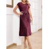 imageHappy Sailed Winter Fall Sleeveless Crewneck Velvet Cocktail Dress Party Midi Dresses with PocketsBurgundy