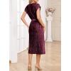 imageHappy Sailed Winter Fall Sleeveless Crewneck Velvet Cocktail Dress Party Midi Dresses with PocketsBurgundy