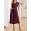 imageHappy Sailed Winter Fall Sleeveless Crewneck Velvet Cocktail Dress Party Midi Dresses with PocketsBurgundy