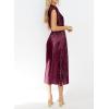 imageHappy Sailed Winter Fall Sleeveless Crewneck Velvet Cocktail Dress Party Midi Dresses with PocketsBurgundy