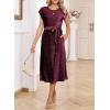 imageHappy Sailed Winter Fall Sleeveless Crewneck Velvet Cocktail Dress Party Midi Dresses with PocketsBurgundy
