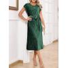 imageHappy Sailed Winter Fall Sleeveless Crewneck Velvet Cocktail Dress Party Midi Dresses with PocketsDark Green