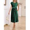 imageHappy Sailed Winter Fall Sleeveless Crewneck Velvet Cocktail Dress Party Midi Dresses with PocketsDark Green