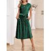 imageHappy Sailed Winter Fall Sleeveless Crewneck Velvet Cocktail Dress Party Midi Dresses with PocketsDark Green