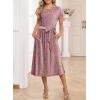 imageHappy Sailed Winter Fall Sleeveless Crewneck Velvet Cocktail Dress Party Midi Dresses with PocketsPink Purple