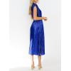 imageHappy Sailed Winter Fall Sleeveless Crewneck Velvet Cocktail Dress Party Midi Dresses with PocketsRoyal Blue