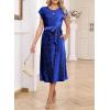 imageHappy Sailed Winter Fall Sleeveless Crewneck Velvet Cocktail Dress Party Midi Dresses with PocketsRoyal Blue