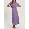imageHappy Sailed Womens Formal Dress 2025 Trendy Elegant Batwing Sleeve Front Wrap Tie Waist Long Maxi Cocktail Party DressesLight Purple