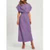 imageHappy Sailed Womens Formal Dress 2025 Trendy Elegant Batwing Sleeve Front Wrap Tie Waist Long Maxi Cocktail Party DressesLight Purple