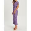 imageHappy Sailed Womens Formal Dress 2025 Trendy Elegant Batwing Sleeve Front Wrap Tie Waist Long Maxi Cocktail Party DressesLight Purple