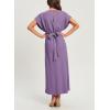 imageHappy Sailed Womens Formal Dress 2025 Trendy Elegant Batwing Sleeve Front Wrap Tie Waist Long Maxi Cocktail Party DressesLight Purple